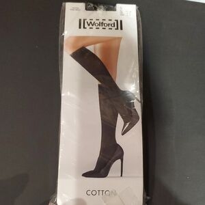 Wolford Classic Black Cotton Knee-Highs